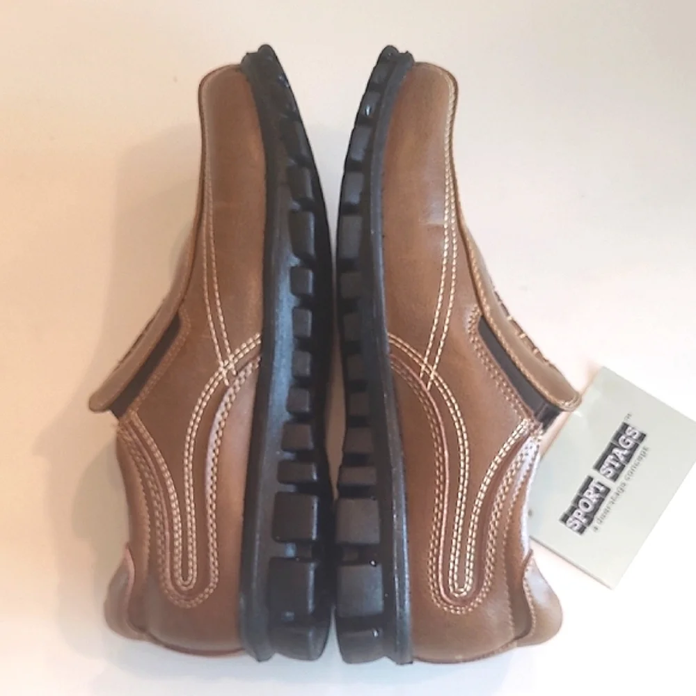 Deer Stags Stadium Dress Loafer Flex Sport Slip On Traction Faux Leather NWT